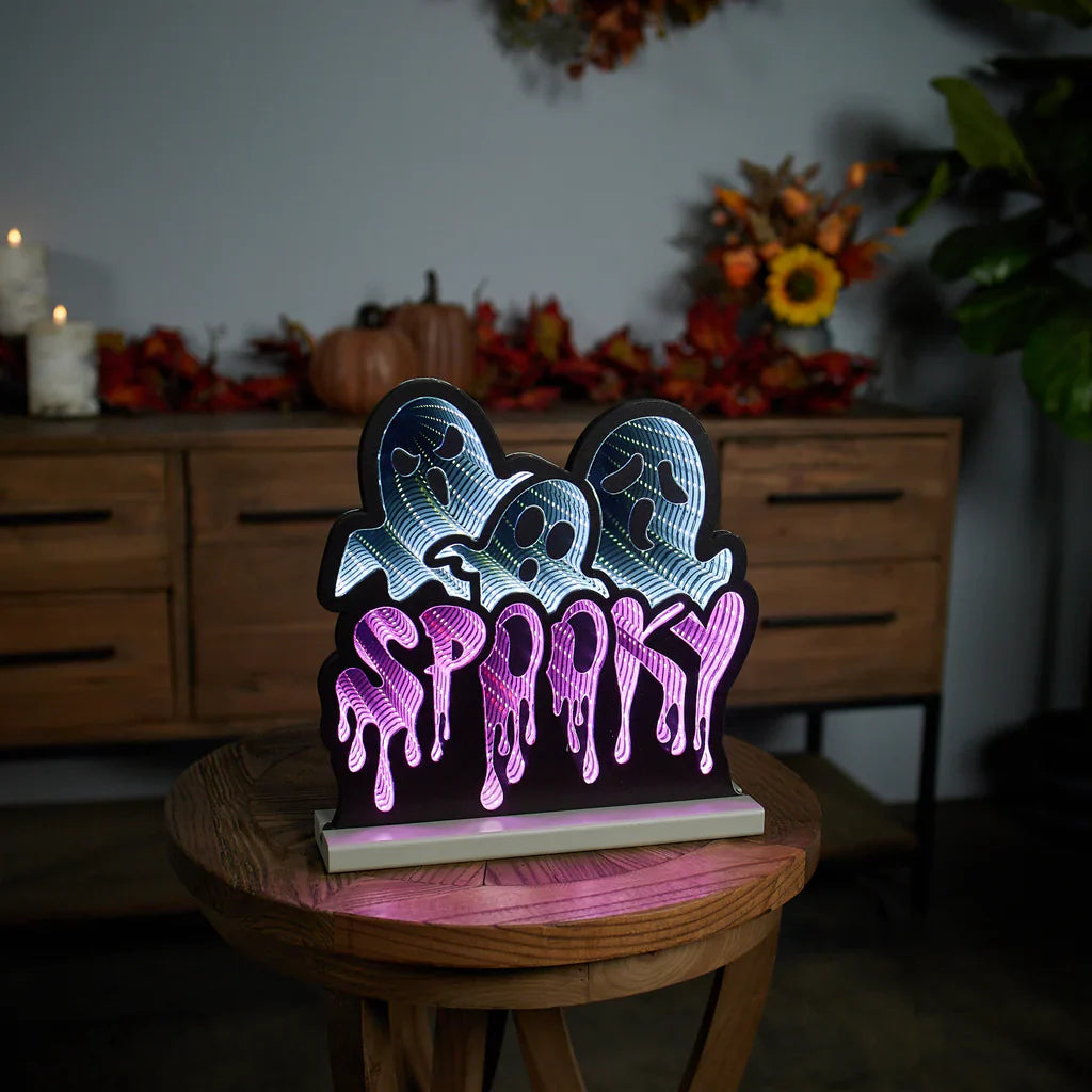 Triple Ghost/Spooky Infinity Light, Acrylic w/UL Plug, 12 x 12.5"