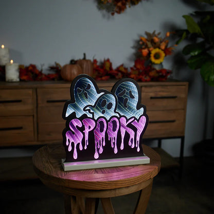 Triple Ghost/Spooky Infinity Light, Acrylic w/UL Plug, 12 x 12.5"