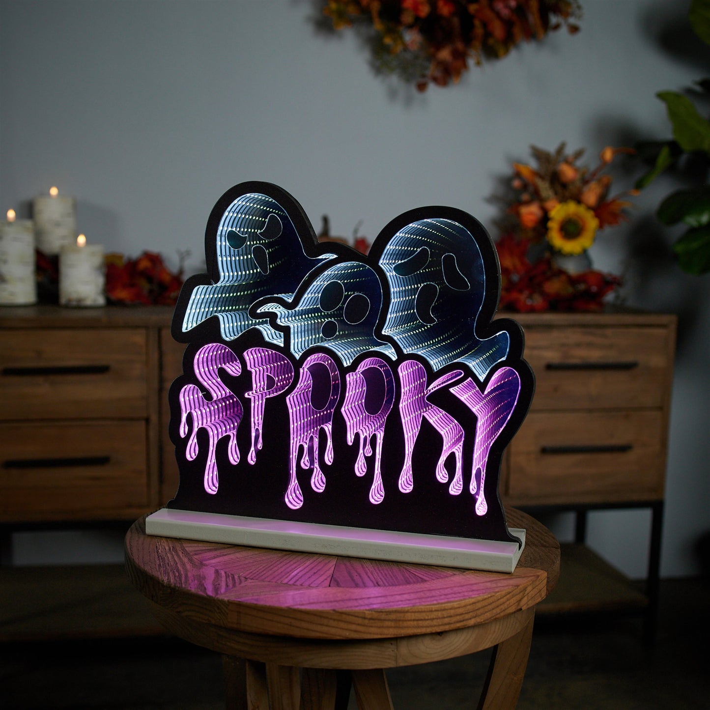 Triple Ghost/Spooky Infinity Light, Acrylic w/UL Plug, 15.5 x 15"