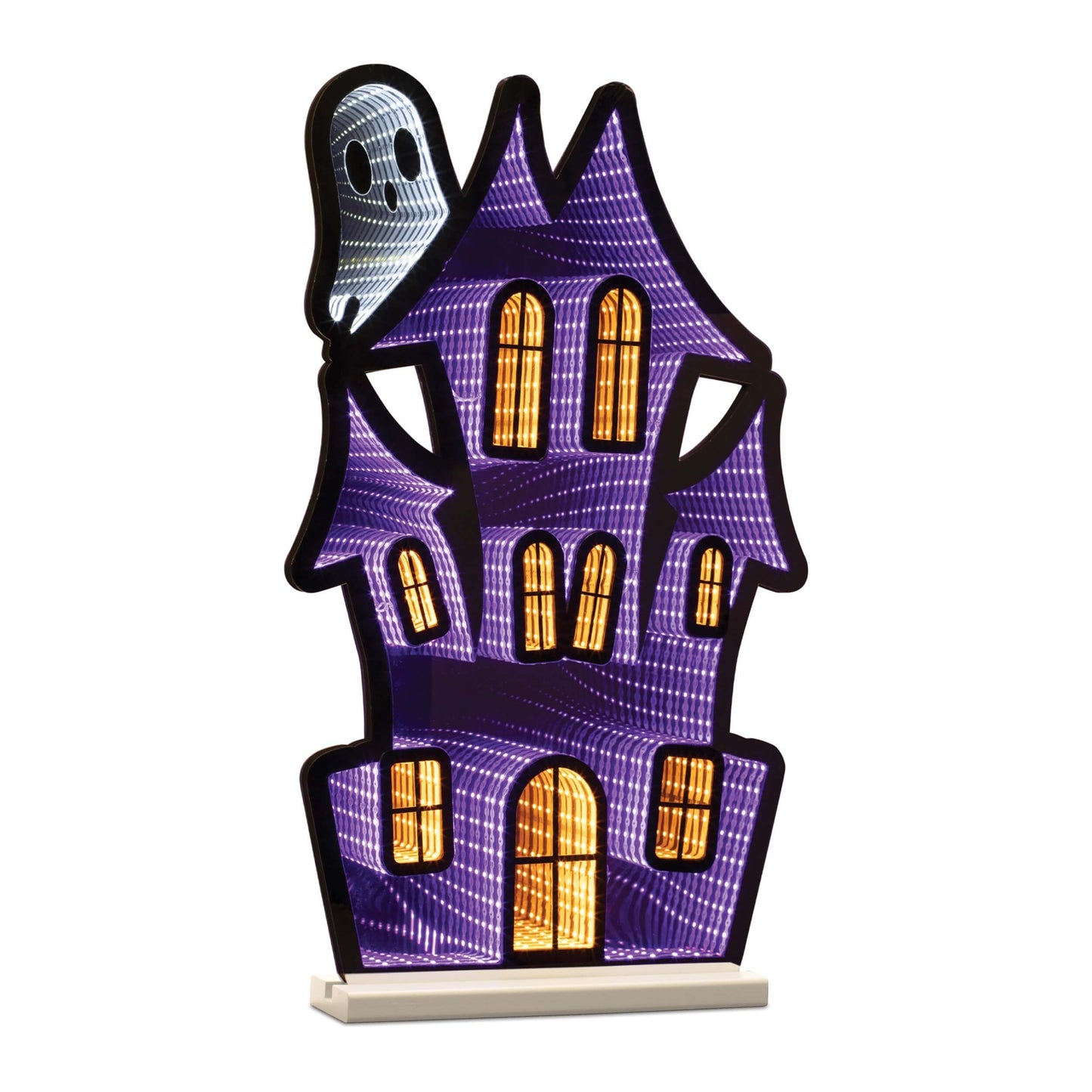 Haunted House w/Ghost Infinity Light, Acrylic w/UL Plug, 23.5"