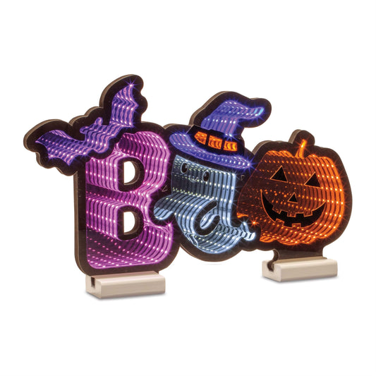 Halloween Boo Infinity Light 17"L x 10"H Acrylic w/UL Plug