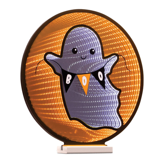 Ghost Boo Infinity Light, Acrylic w/UL Plug, 17"