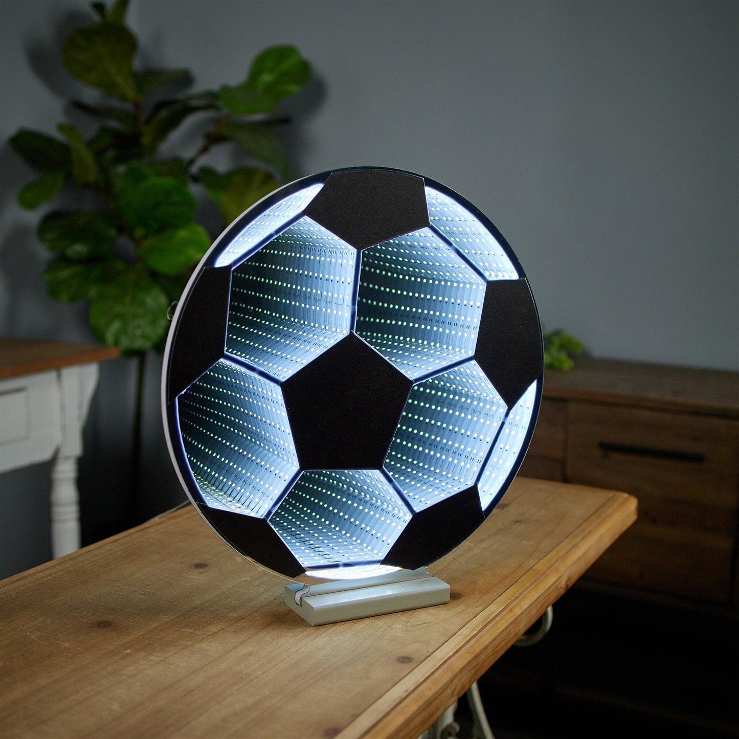 Soccer Ball Infinity Light w/ UL Plug, 17", Acrylic
