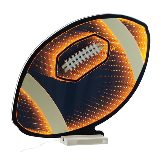 Football Infinity Light w/ UL Plug, 20" x 13.5", Acrylic