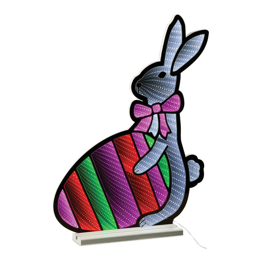 Bunny w/Easter Egg Infinity Light, 23.5"H, Acrylic, w/UL Plug