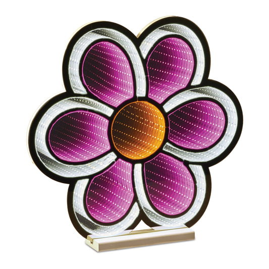 Flower Infinity Light, 17”H, Acrylic w/UL Plug