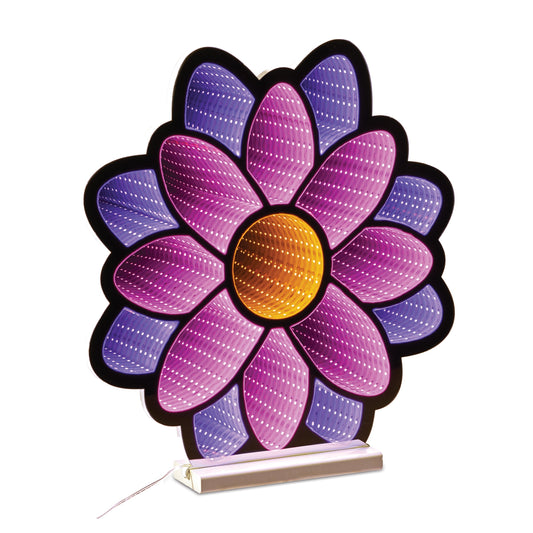 Flower Infinity Light, 16.5”H, Acrylic w/UL Plug