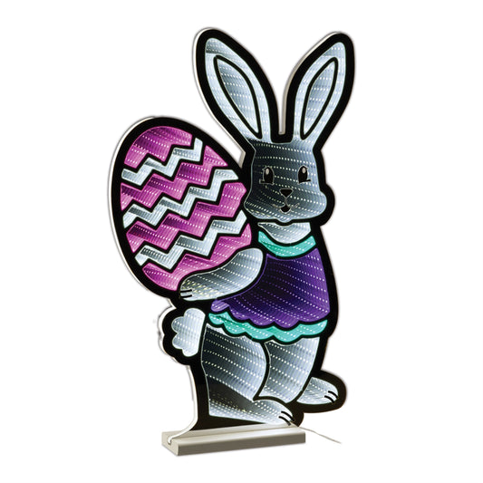Bunny w/Easter Egg Infinity Light, 23.5", Acrylic w/UL Plug