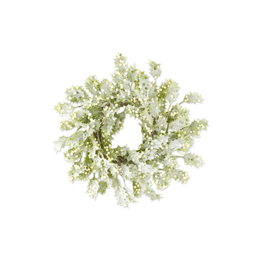 Glittered Holly Candle Ring, 13"