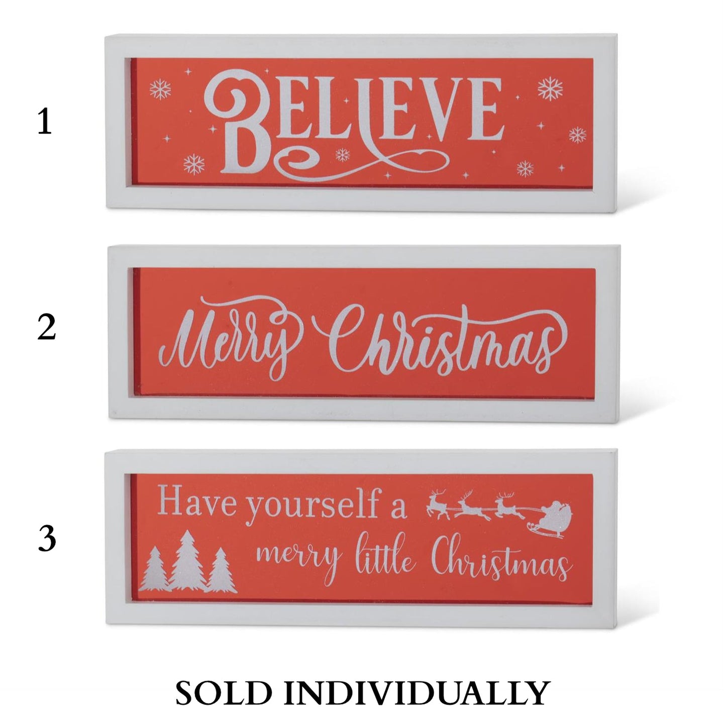 12" Holiday Message Signs (3 styles - sold individually)