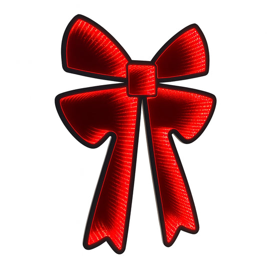 Red Bow Infinity Light, Acrylic w/UL Plug, 36"