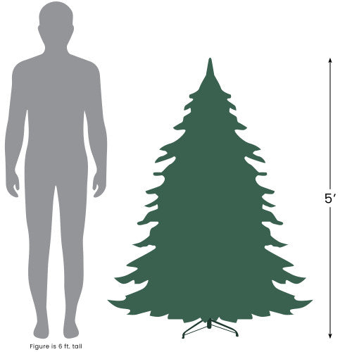 5' Winona Fir Artificial Wall Christmas Tree, Unlit