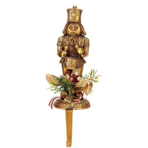 Christmas trimmed Nutcracker Stocking Holder, 12" (3 styles - sold individually)