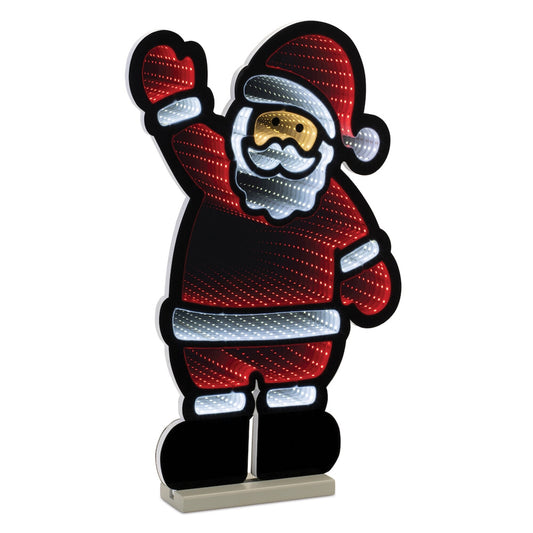 Waving Santa Infinity Light, Acrylic w/UL Plug, 22.5"
