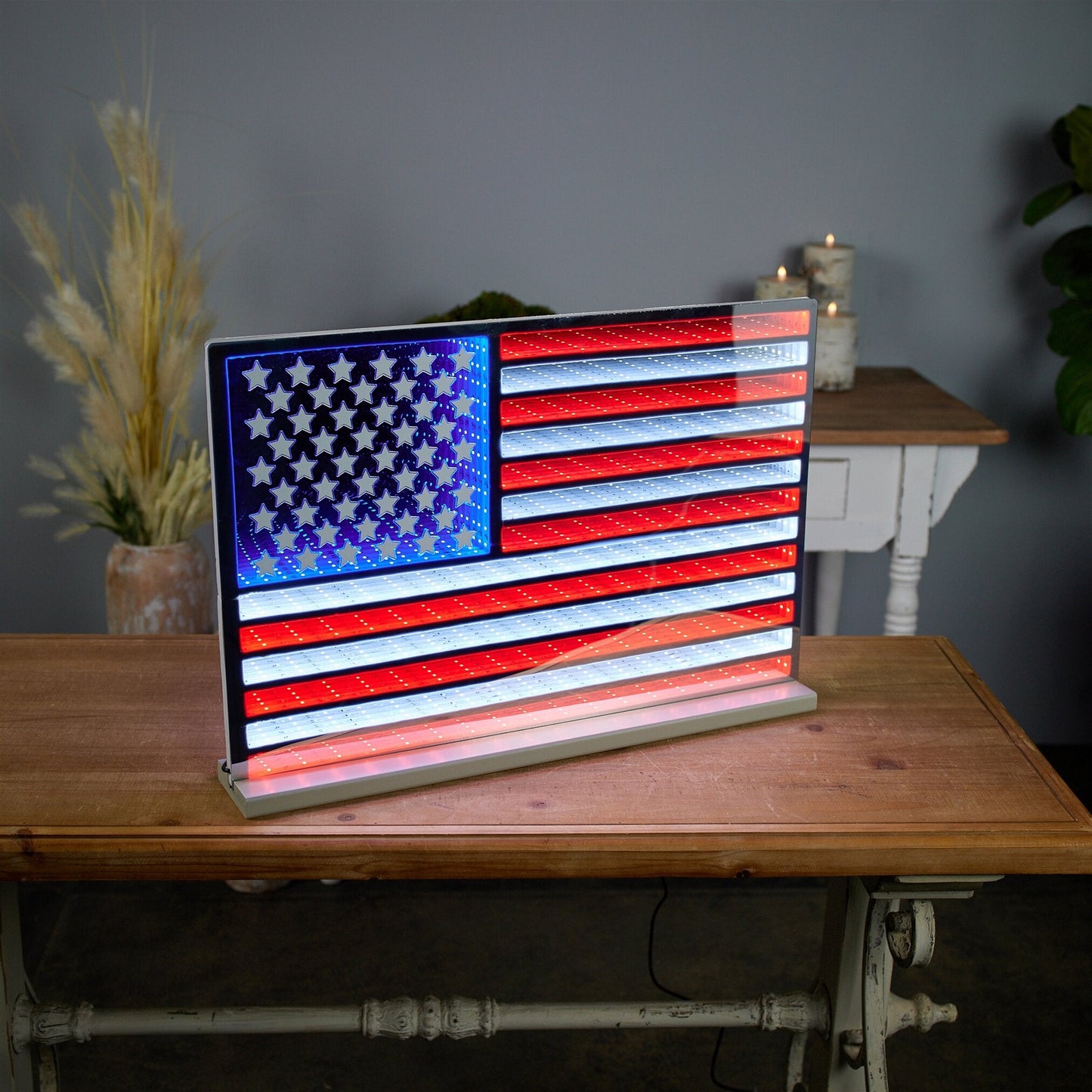 Flag Infinity Light Standing 23"L x 15.5"H UL Plug