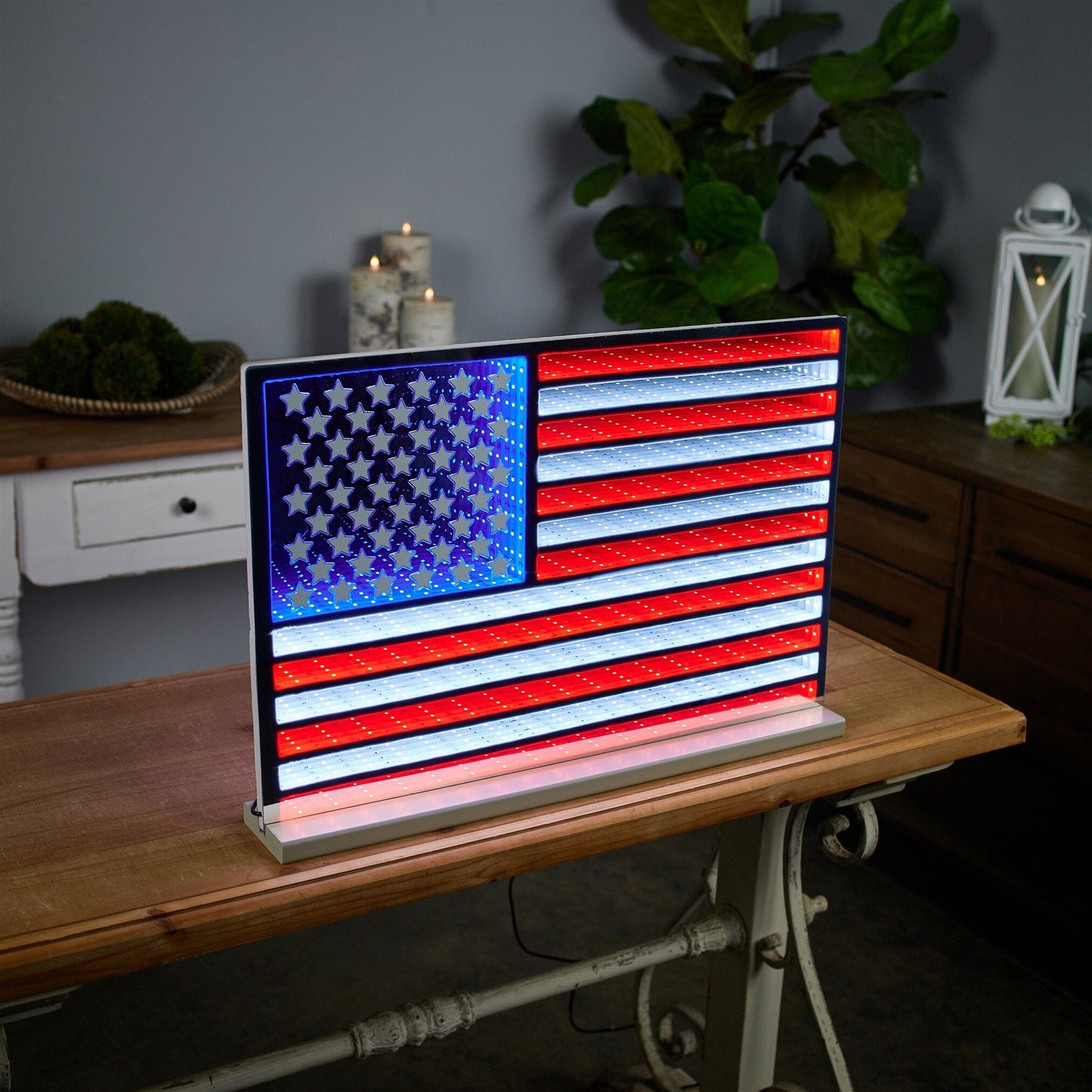 Flag Infinity Light Standing 23"L x 15.5"H UL Plug