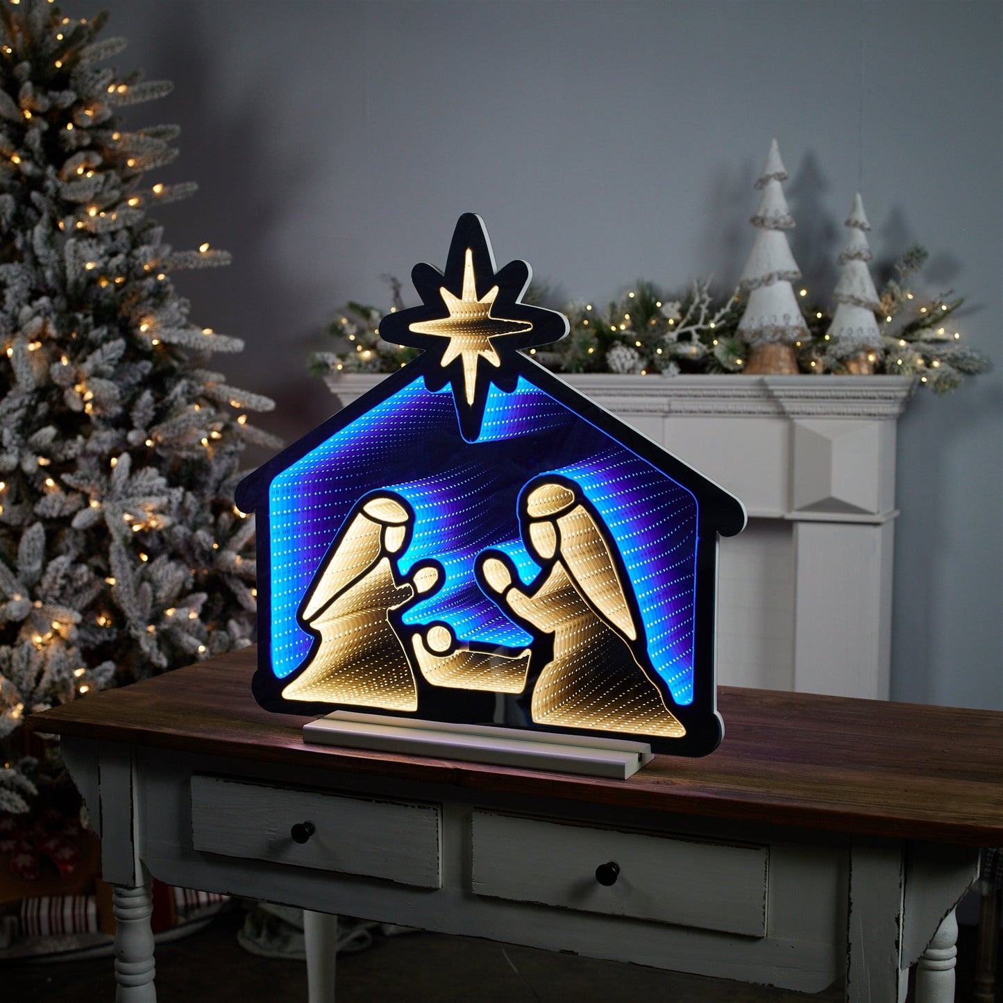 Holy Family Infinity Light, Acrylic w/UL Plug, 24.5"