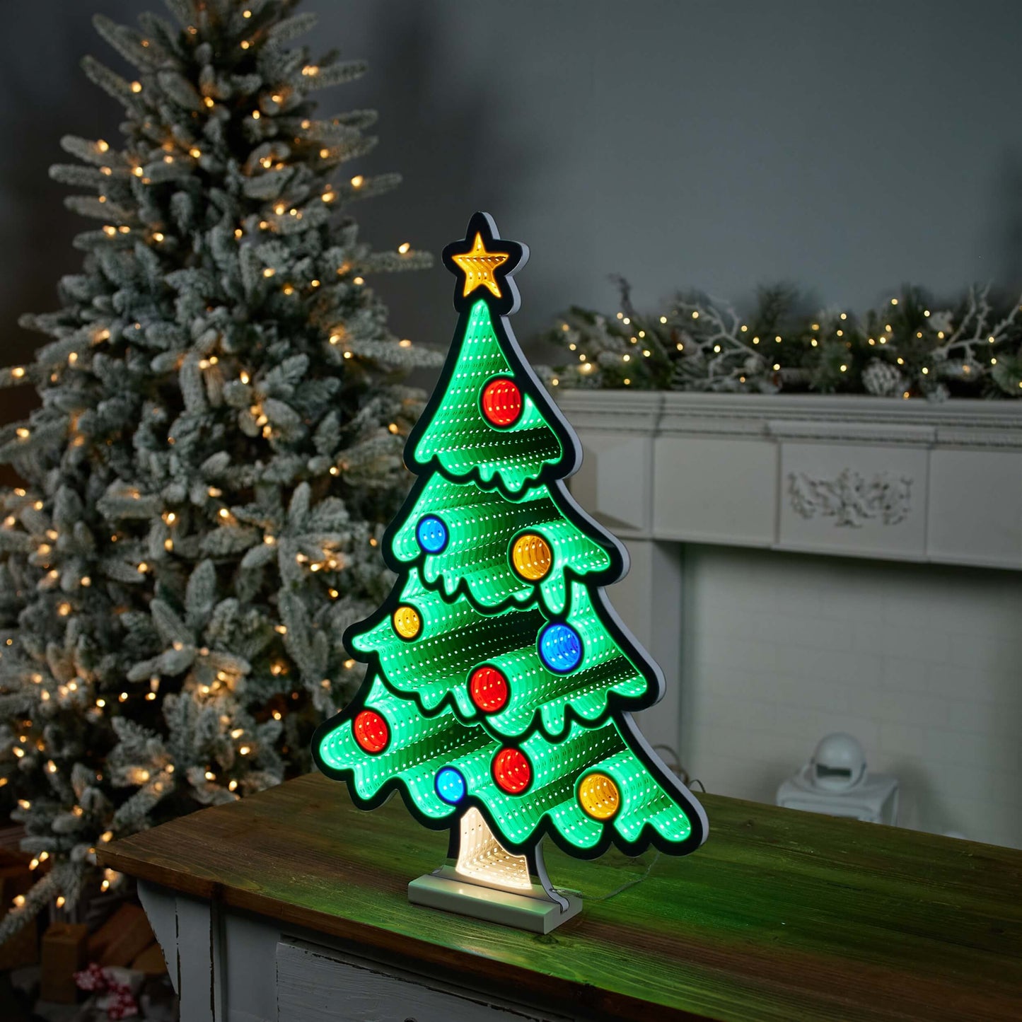 Christmas Tree Infinity Light, Acrylic w/UL Plug, 23.5"