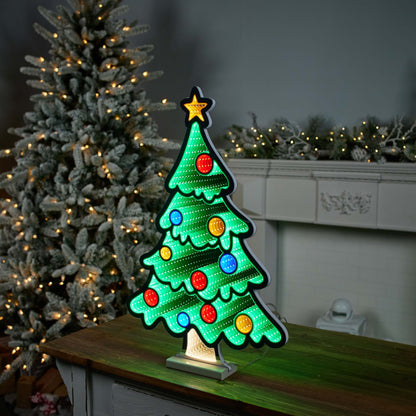 Christmas Tree Infinity Light, Acrylic w/UL Plug, 23.5"