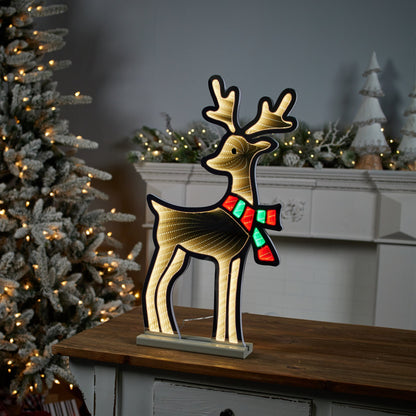 Deer w/Scarf Infinity Light, Acrylic w/UL Plug, 23.5"