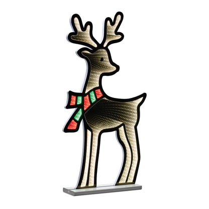 Deer w/Scarf Infinity Light 33"H Acrylic w/UL Plug