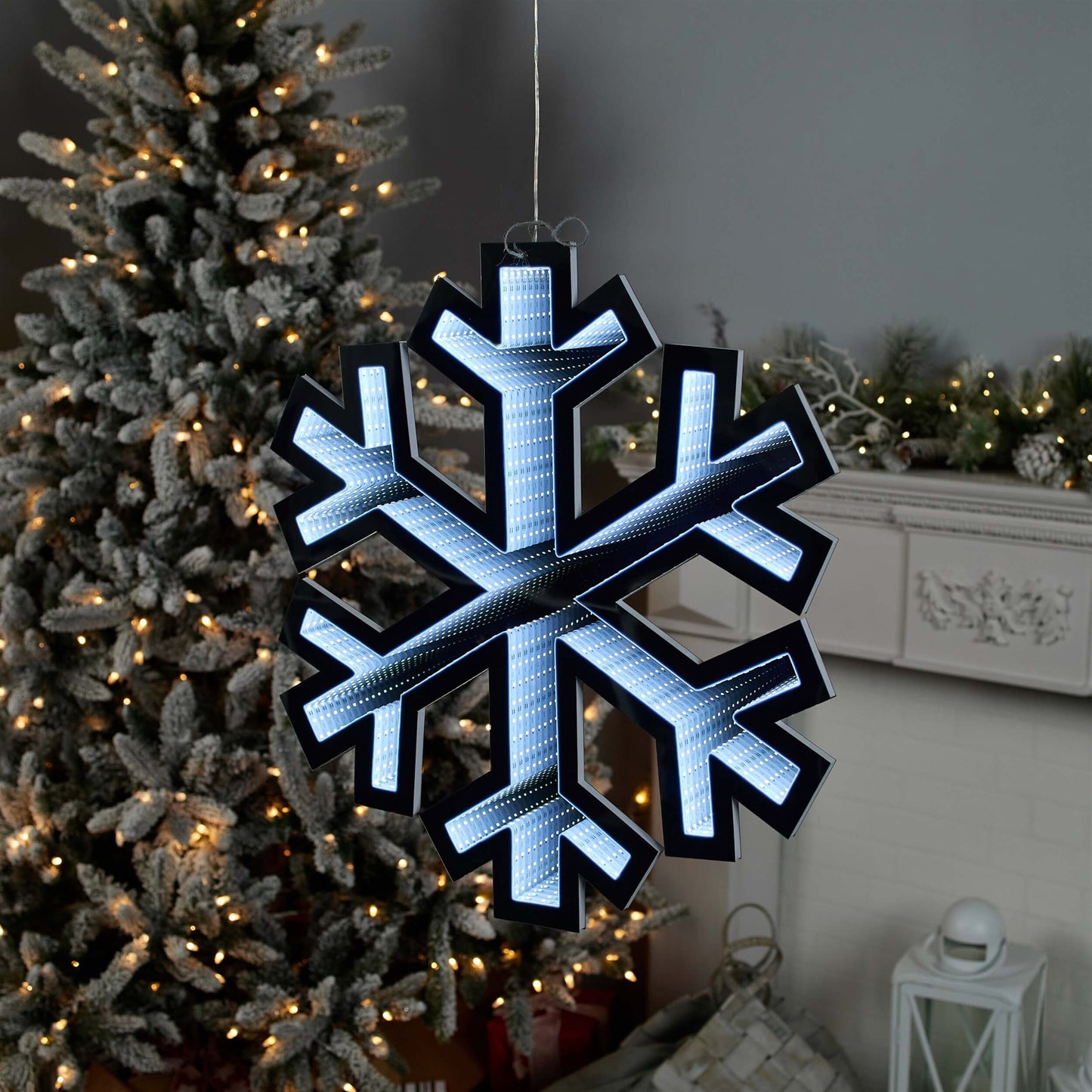 Snowflake Infinity Light, Acrylic w/UL Plug, 23.5"
