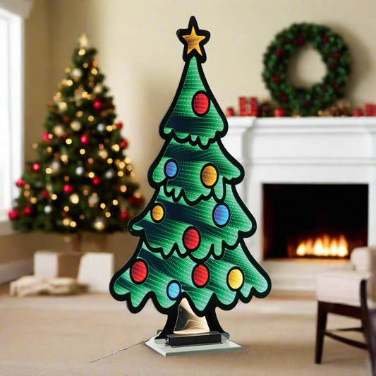 Tree w/Ornament Infinity Light,  Acrylic w/UL Plug, 47"