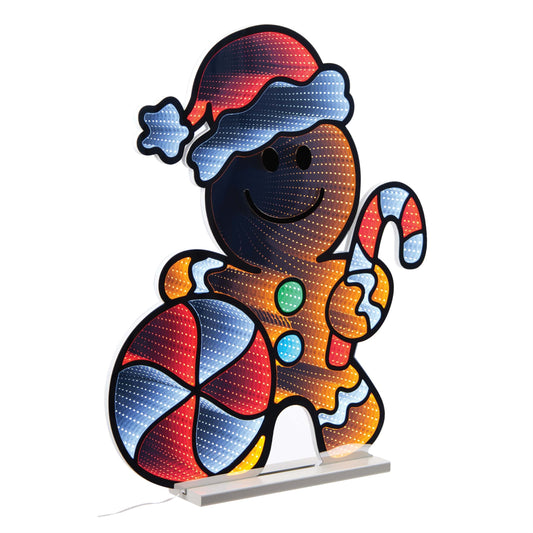 Gingerbread Man Infinity Light, Acrylic w/UL Plug, 29.5"