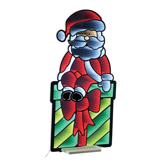 Santa on Package Infinity Light, Acrylic w/UL Plug, 47"