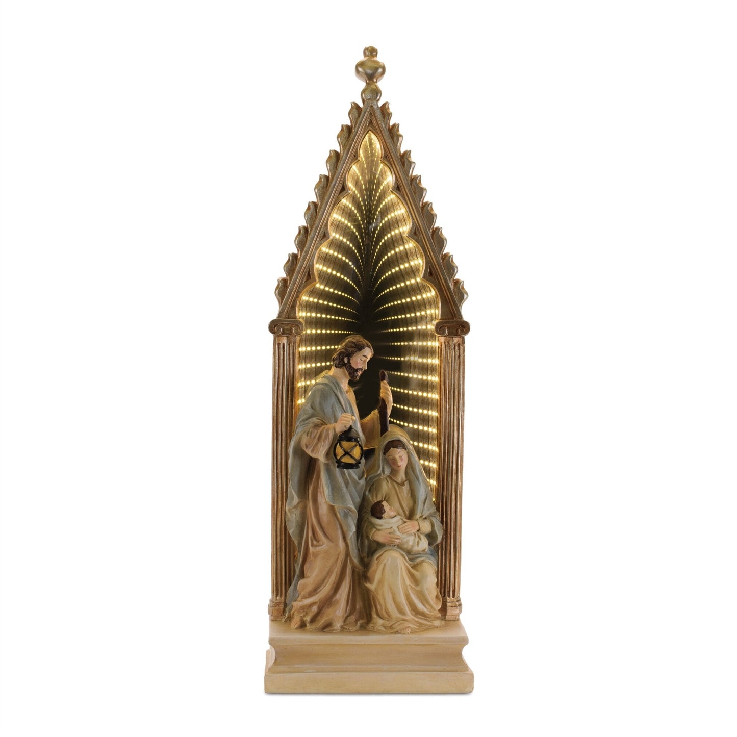 Holy Family w/Infinity Light 23"H Resin/Acrylic