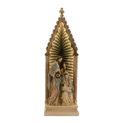 Holy Family w/Infinity Light 23"H Resin/Acrylic