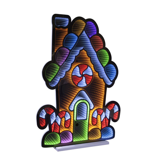 Gingerbread House Infinity Light, Acrylic w/UL Plug, 35"