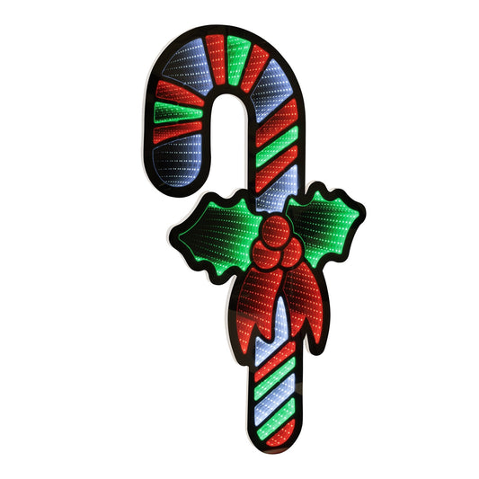 Candy Cane Infinity Light, Acrylic w/UL Plug, 35"