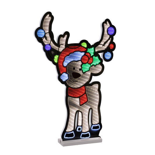 Reindeer Infinity Light, Acrylic w/UL Plug, 23.5"