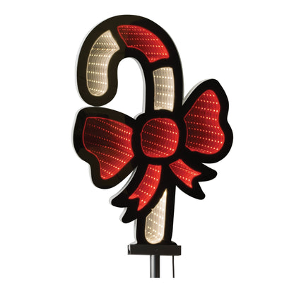 Candy Cane Stake Infinity Light, Acrylic w/UL Plug, 12 x 16" (Set of 4)