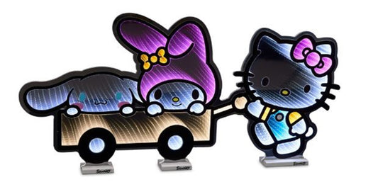 Hello Kitty and Friends Wagon Infinity Light w/ UL Plug, 40" x 20", Acrylic