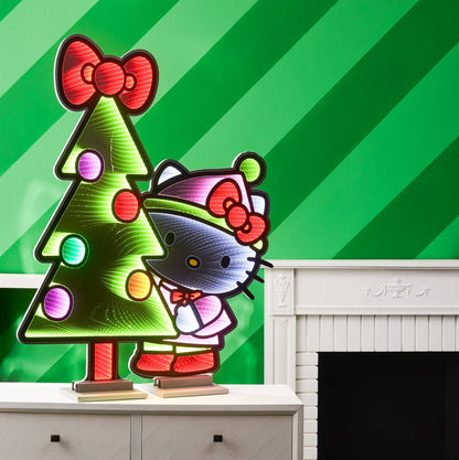 Hello Kitty W/Christmas Tree Infinity Light, Acrylic w/UL Plug, 47"