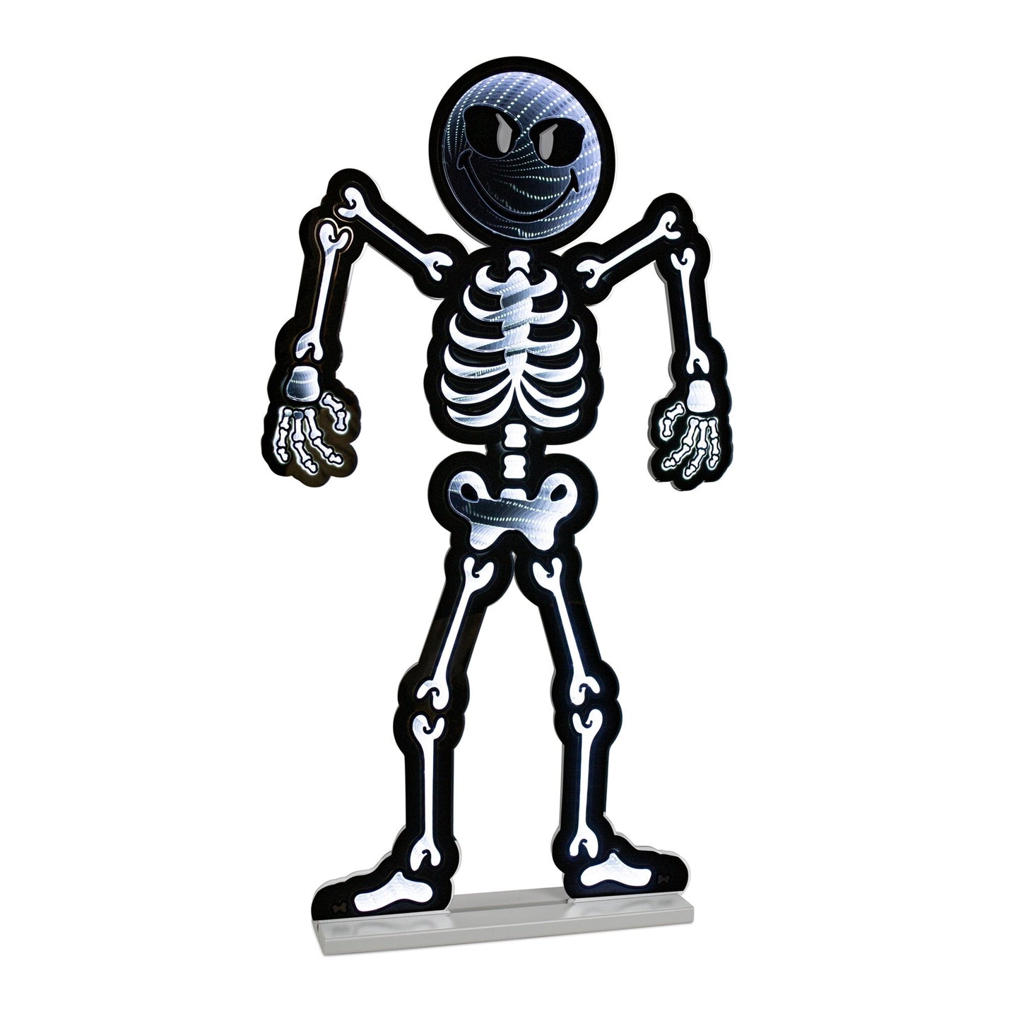 Smiley Skeleton Infinity Light, Acrylic w/UL Plug, 36"