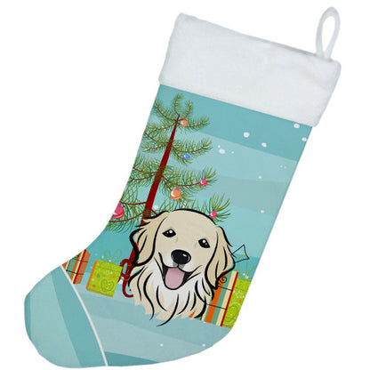 Christmas Tree and Golden Retriever Christmas Stocking BB1577CS