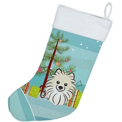Christmas Tree and Pomeranian Christmas Stocking BB1579CS