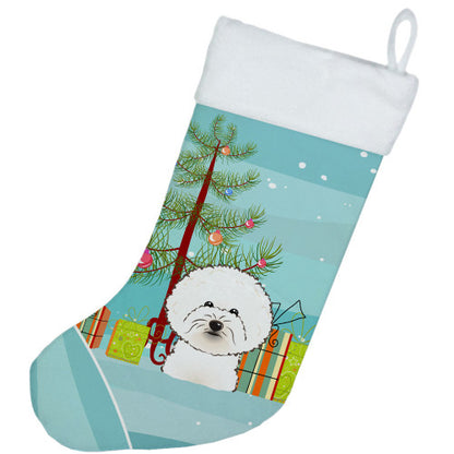 Christmas Tree and Bichon Frise Christmas Stocking BB1589CS