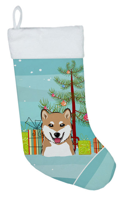 Christmas Tree and Shiba Inu Christmas Stocking BB1597CS