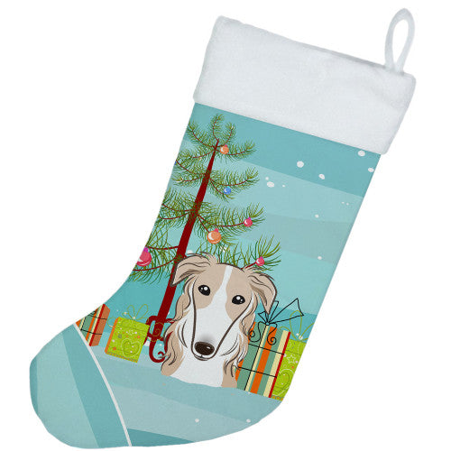 Christmas Tree and Borzoi Christmas Stocking BB1600CS