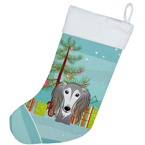 Christmas Tree and Saluki Christmas Stocking BB1601CS