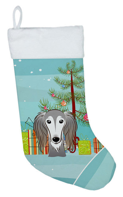 Christmas Tree and Saluki Christmas Stocking BB1601CS