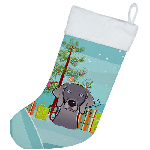 Christmas Tree and Weimaraner Christmas Stocking BB1603CS