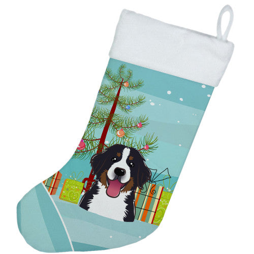 Christmas Tree and Bernese Mountain Dog Christmas Stocking BB1609CS