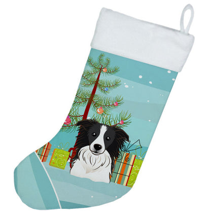 Christmas Tree and Border Collie Christmas Stocking BB1613CS
