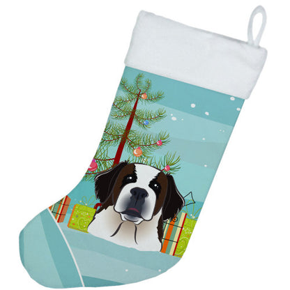 Christmas Tree and Saint Bernard Christmas Stocking BB1618CS