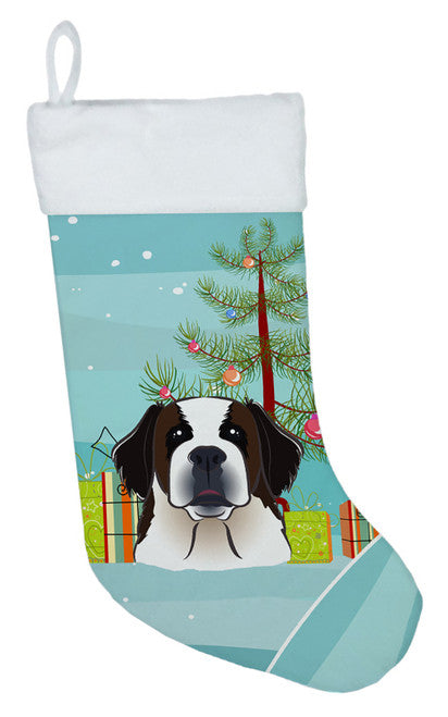 Christmas Tree and Saint Bernard Christmas Stocking BB1618CS